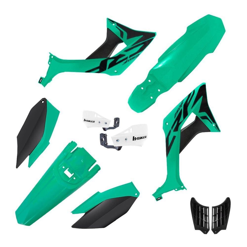 Kit Plástico Biker Evo Crf 250f Com Adesivos + Protetor De Mão Biker