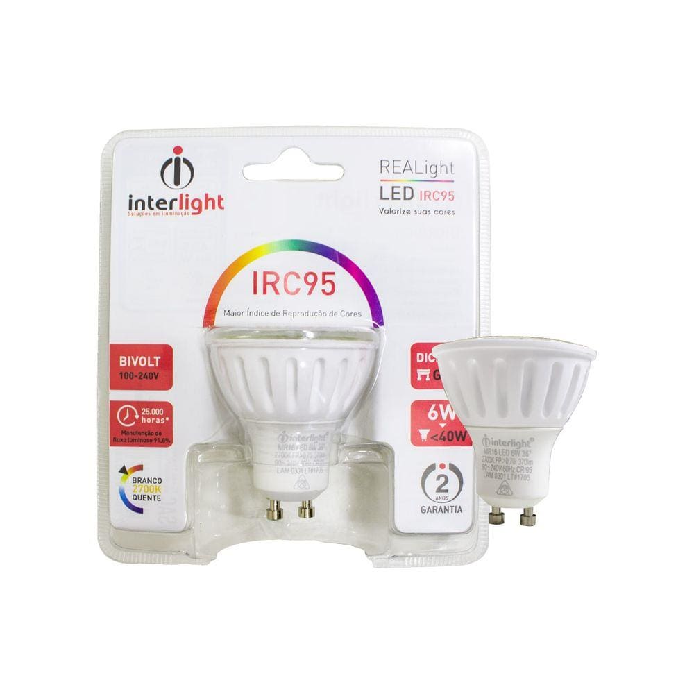 Lampada Led Dicroica Gu10 6w 2700k 381lm Biv Irc95 St807