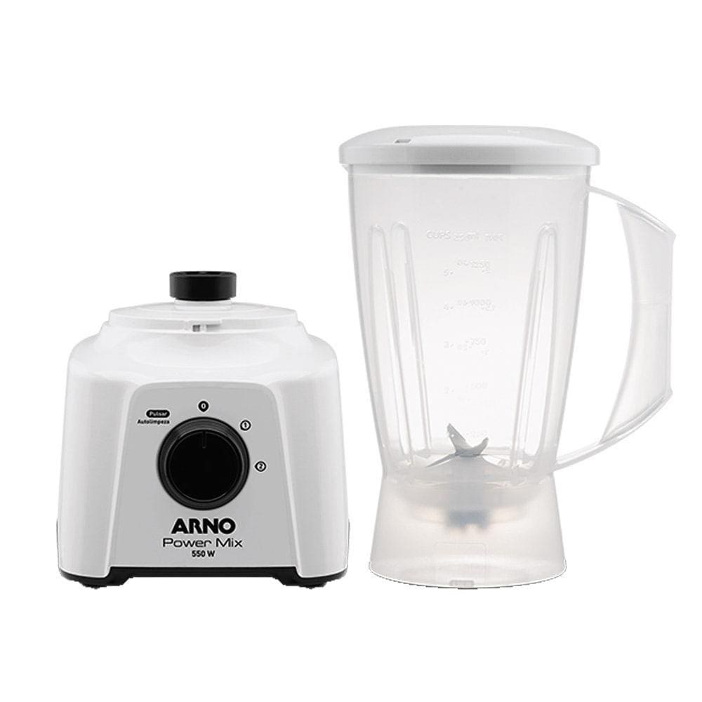 Liquidificador Arno Power Mix LQ12 Copo de Plástico 2 Velocidades + Pulsar 550W Branco