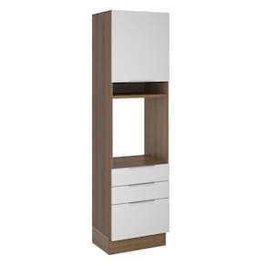 Torre Quente Madesa Stella 60 cm 1 Porta 3 Gavetas - Rustic/Branco
