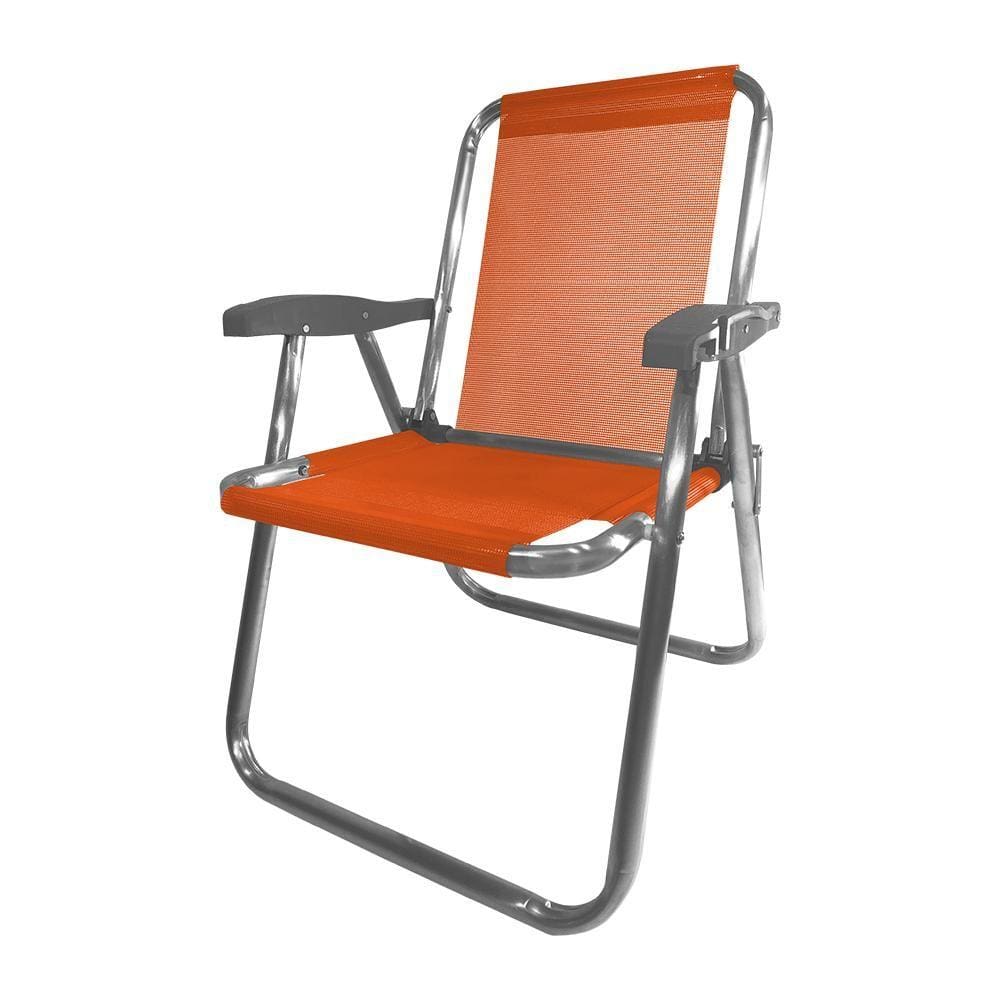 Cadeira Alumínio Plus Laranja Zaka 120 KG