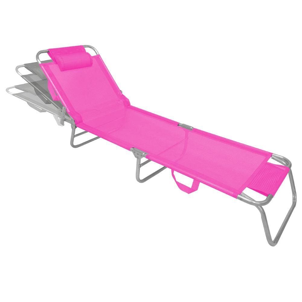 Espreguiçadeira de Alumínio Slim Pink Zaka 100 KG