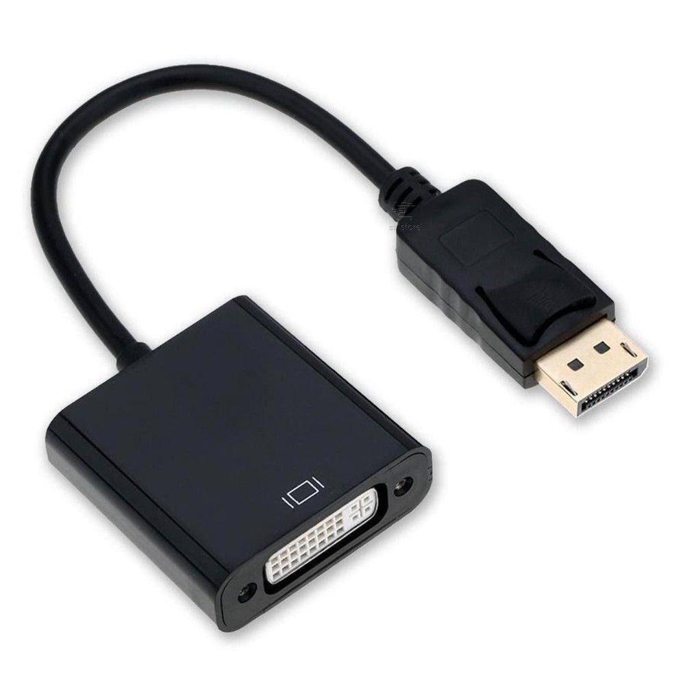 Cabo Conversor Displayport Macho X DVI-I 24+5 Fêmea Dual Link Preto JC-CB-DDVI