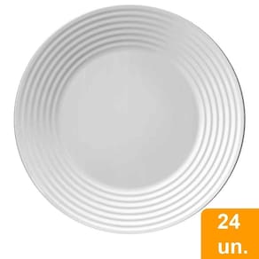 Conjunto de Pratos Sobremesa Duralex Opaline Saturno 24 peças