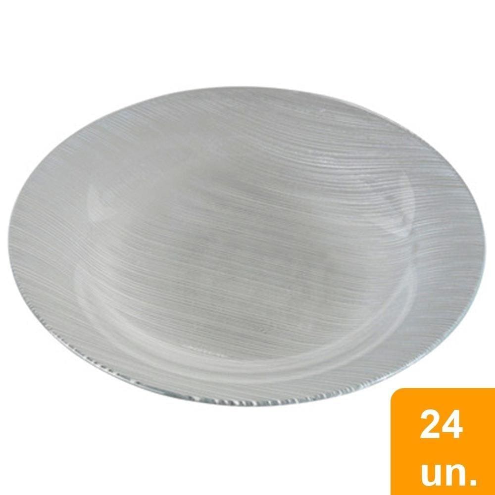 Conjunto de Pratos Fundos Duralex Diamante 24 Peças