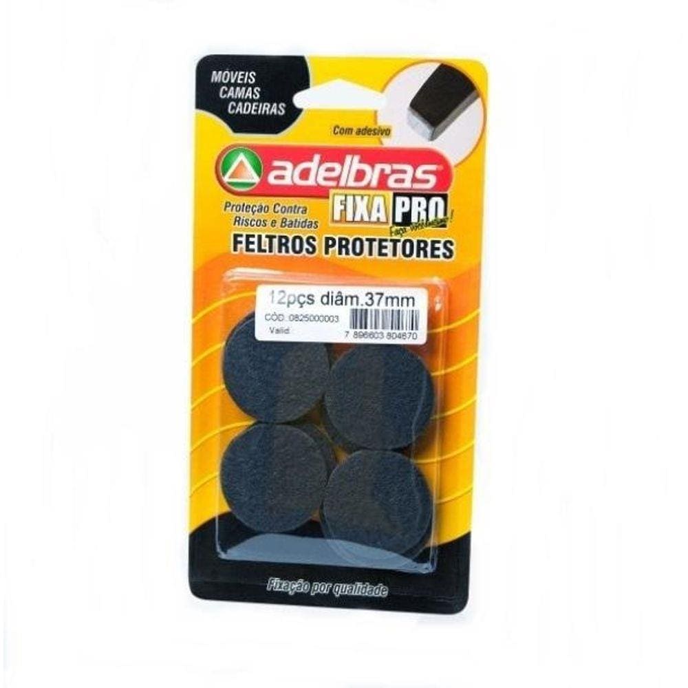 Feltro Grande Redondo 37 Mm  12 Peças Com Adesivo