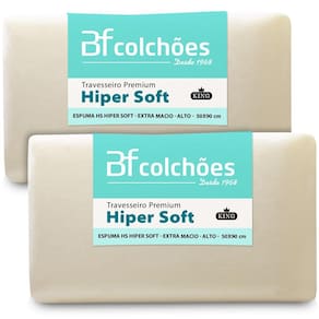 Kit 2 Travesseiro Ortopédico Espuma Especial HiperSoft Super Macio 50x90x14 BF Colchões