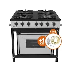 KIT - Fogão Gás Bravo 4b BR4BF com Forno + Kit Gás 2KG - Venâncio
