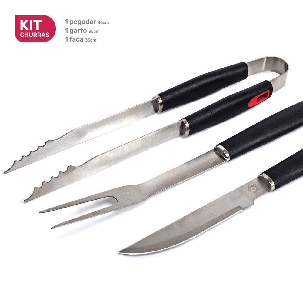 Kit Churrasco Bela Home 3 peças Preto