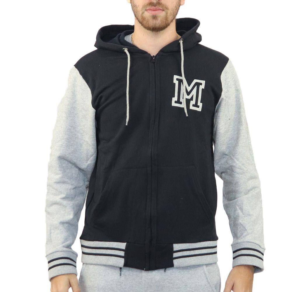 college zip up moletom com capuzs