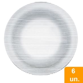 Conjunto de Pratos Fundos Duralex Diamante 6 Peças