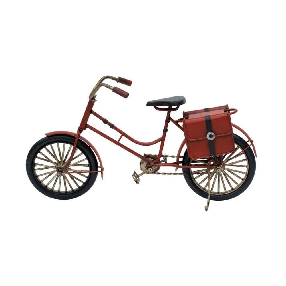 Bicicleta Vermelha 12.5x23.2x9cm Estilo Retrô - Vintage