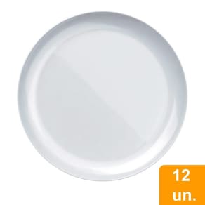 Conjunto de Pratos Rasos Duralex Opaline Blanc 12 peças