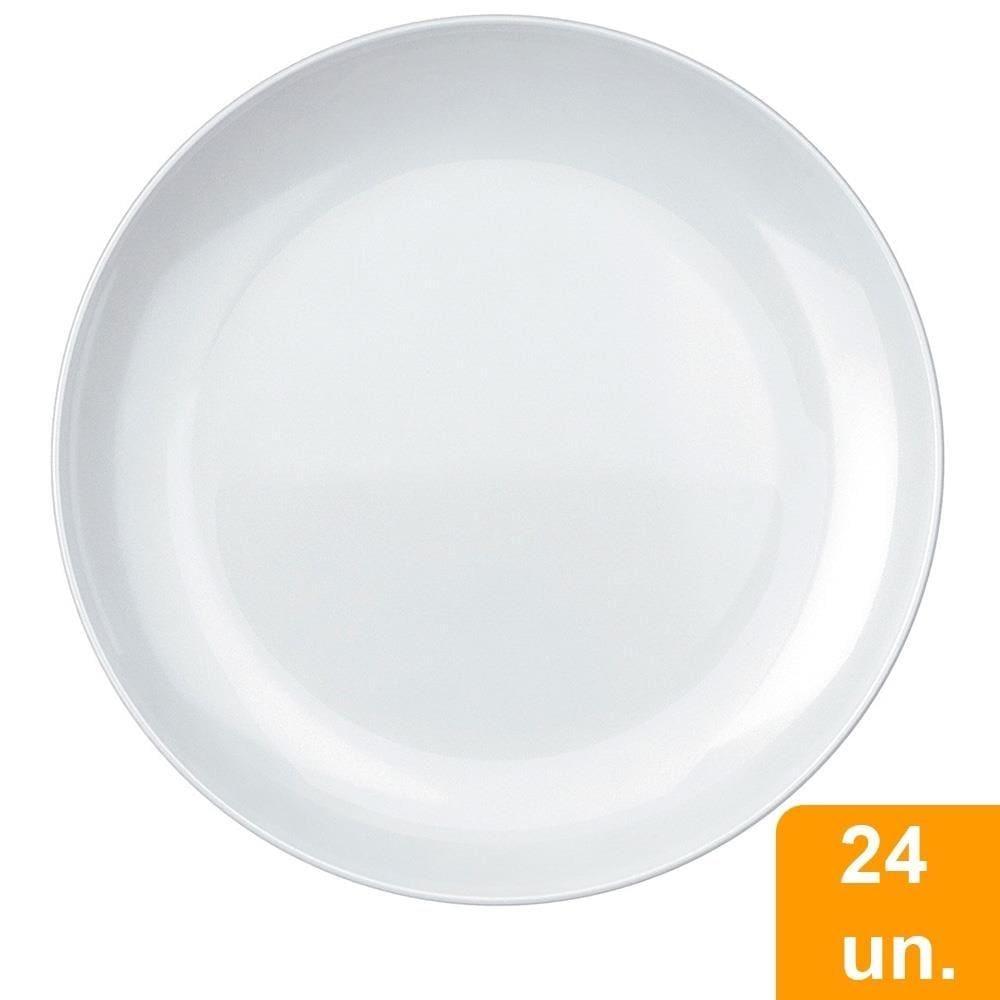 Conjunto de Pratos Sobremesa Duralex Opaline Blanc 24 peças