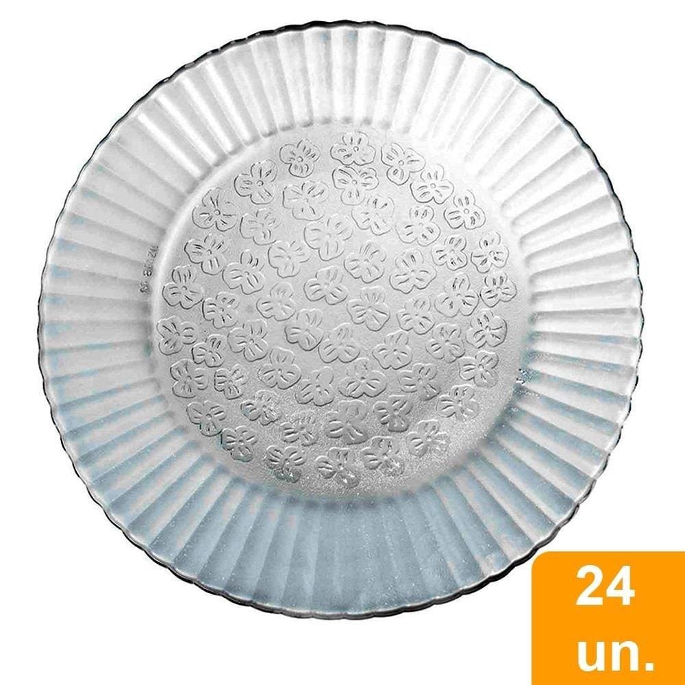 Conjunto de Pratos Fundos Duralex Vidro Primavera 24 Peças