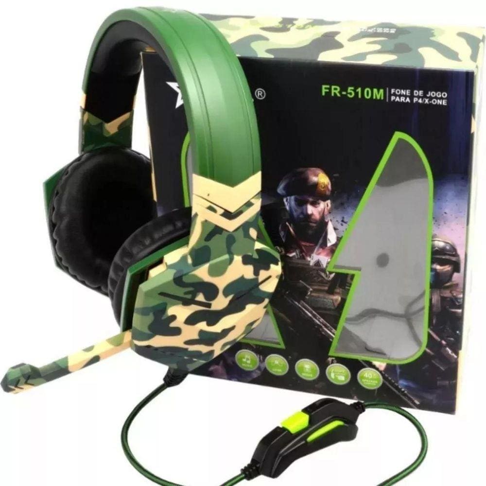 Headset Gamer Fone Profissional Camuflado Ps4 Xbox One
