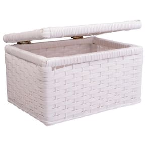 Cesto Caixa Organizadora Bau Fibra Sintética 40X32X23 Branco