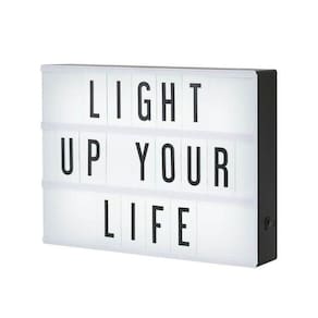 Luminária Led Light Box A4 + 96 Letras Números Ícones