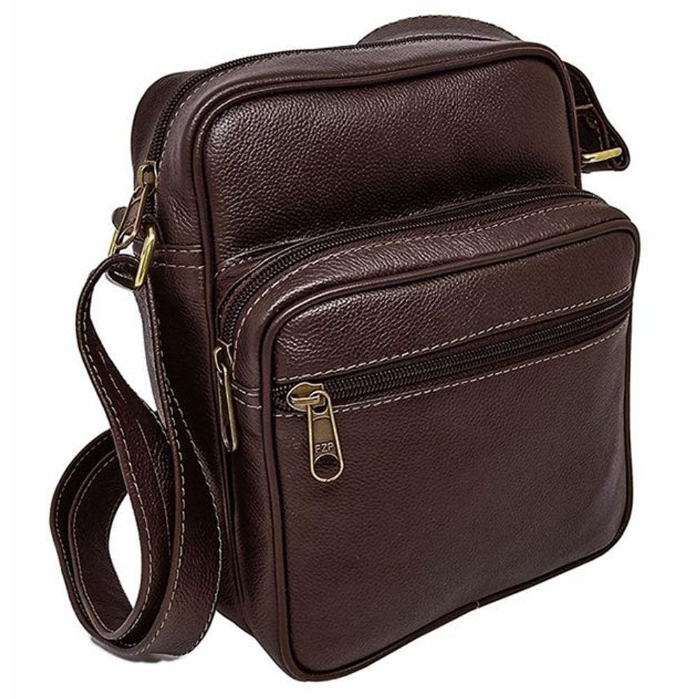Bolsa Masculina Tiracolo Carteiro Feita De Couro Bovino