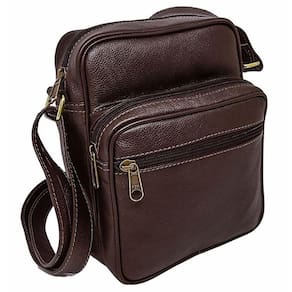 Bolsa Masculina Tiracolo Carteiro Feita De Couro Bovino