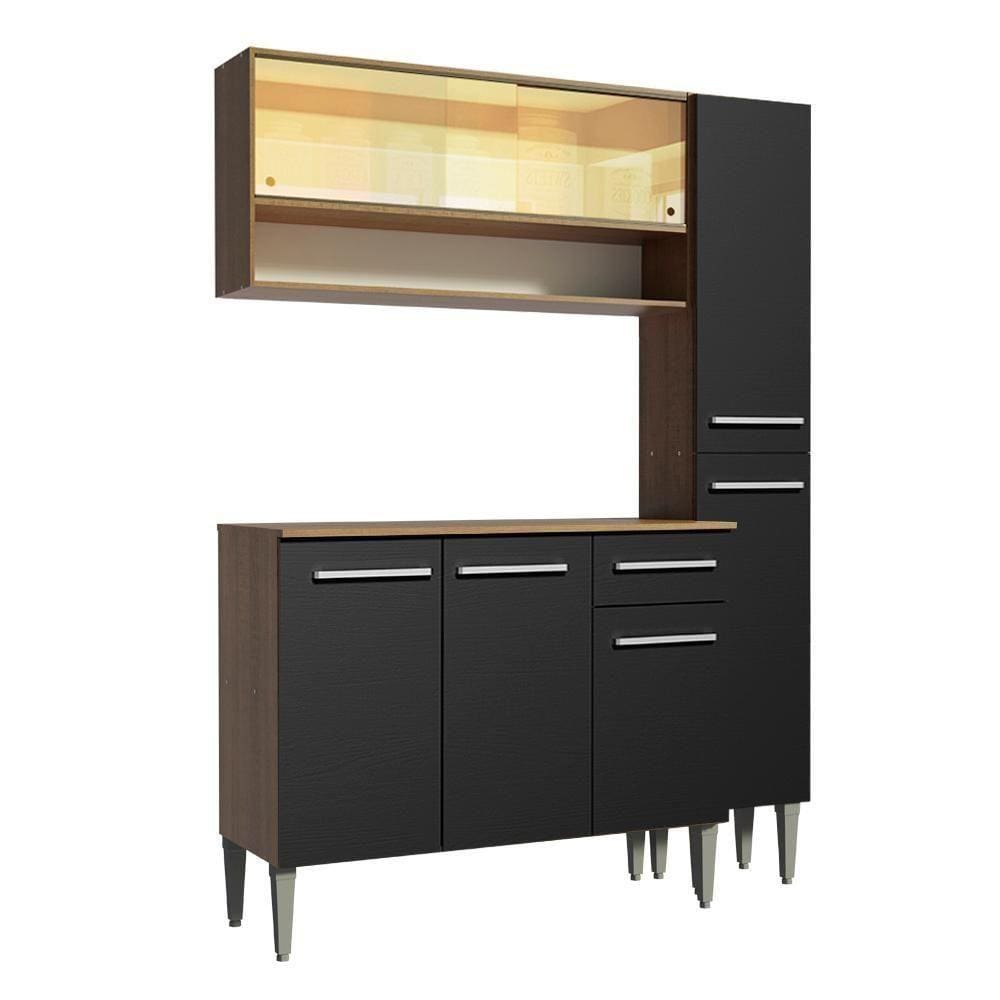 Cozinha Compacta Madesa Emilly Art com Balcão e Armário 