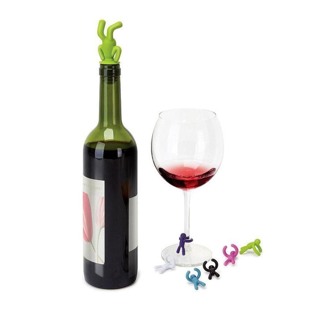 Kit Marcadores De Taça E Tampa Para Vinho  Buddy - Umbra