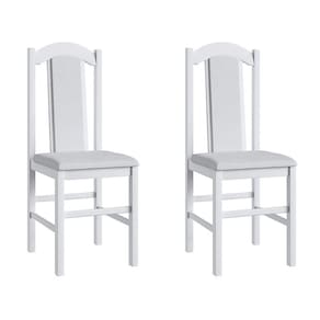 Conjunto com 2 Cadeiras Madeira E Tecido Corino 500 - Branco