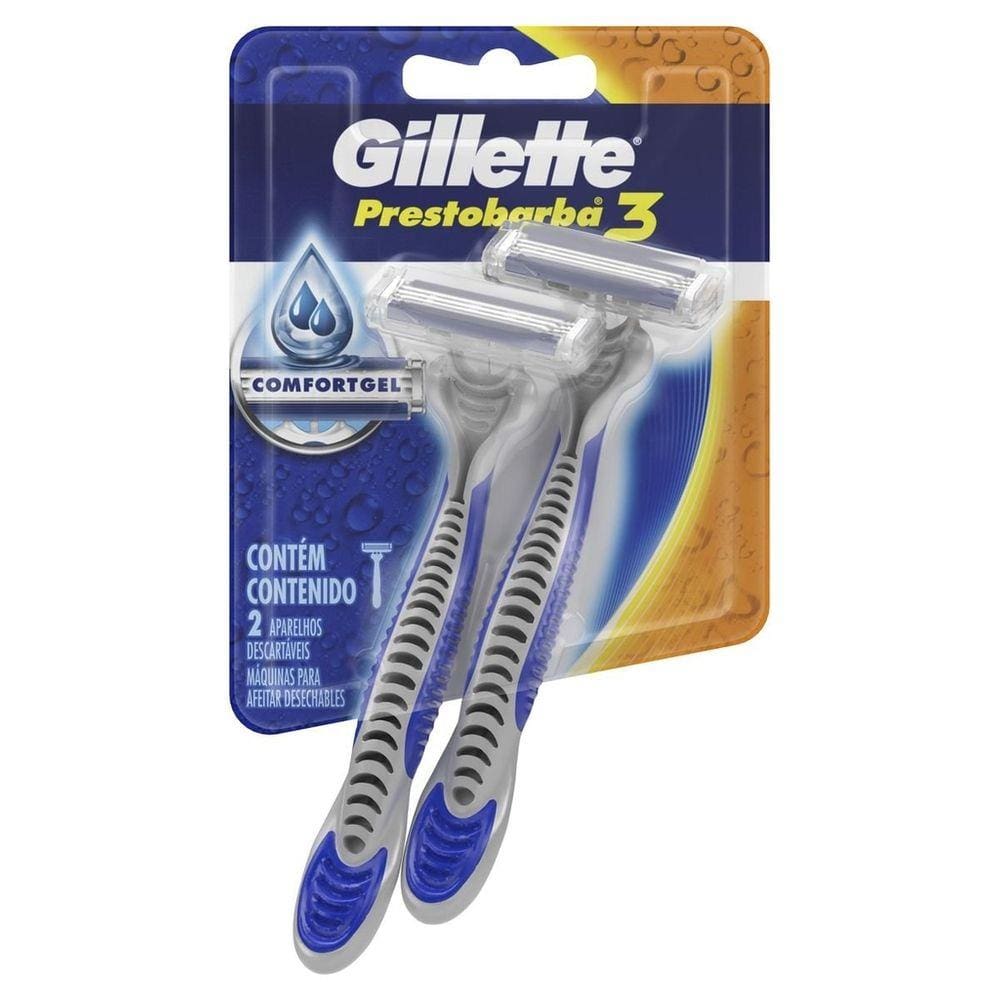 Aparelho Gillette Prestobarba 3 Masculino - Com 2 Unidades