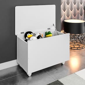 Baú Para Quarto Infantil Com Rodízios Meu Fofinho - Branco