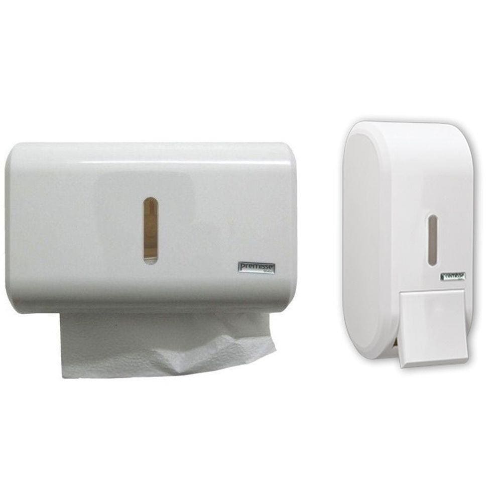 Conjunto Dispenser Papel Toalha Saboneteira Consultorio Casa