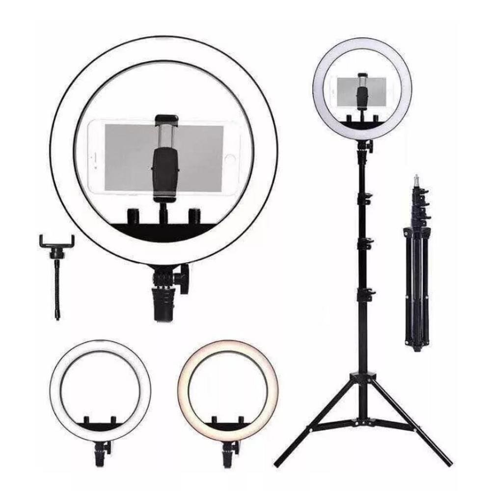 Ring Light Completo Iluminador Portátil 26cm Com Tripé 1.6m DS10007