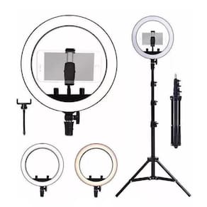 Ring Light Completo Iluminador Portátil 26cm Com Tripé 1.6m DS10007