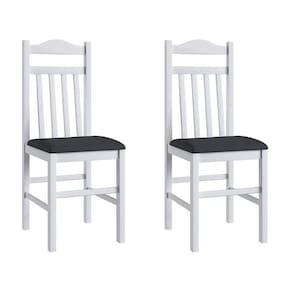 Conjunto 2 Cadeiras Madeira E Tecido Corino 300 - Branco