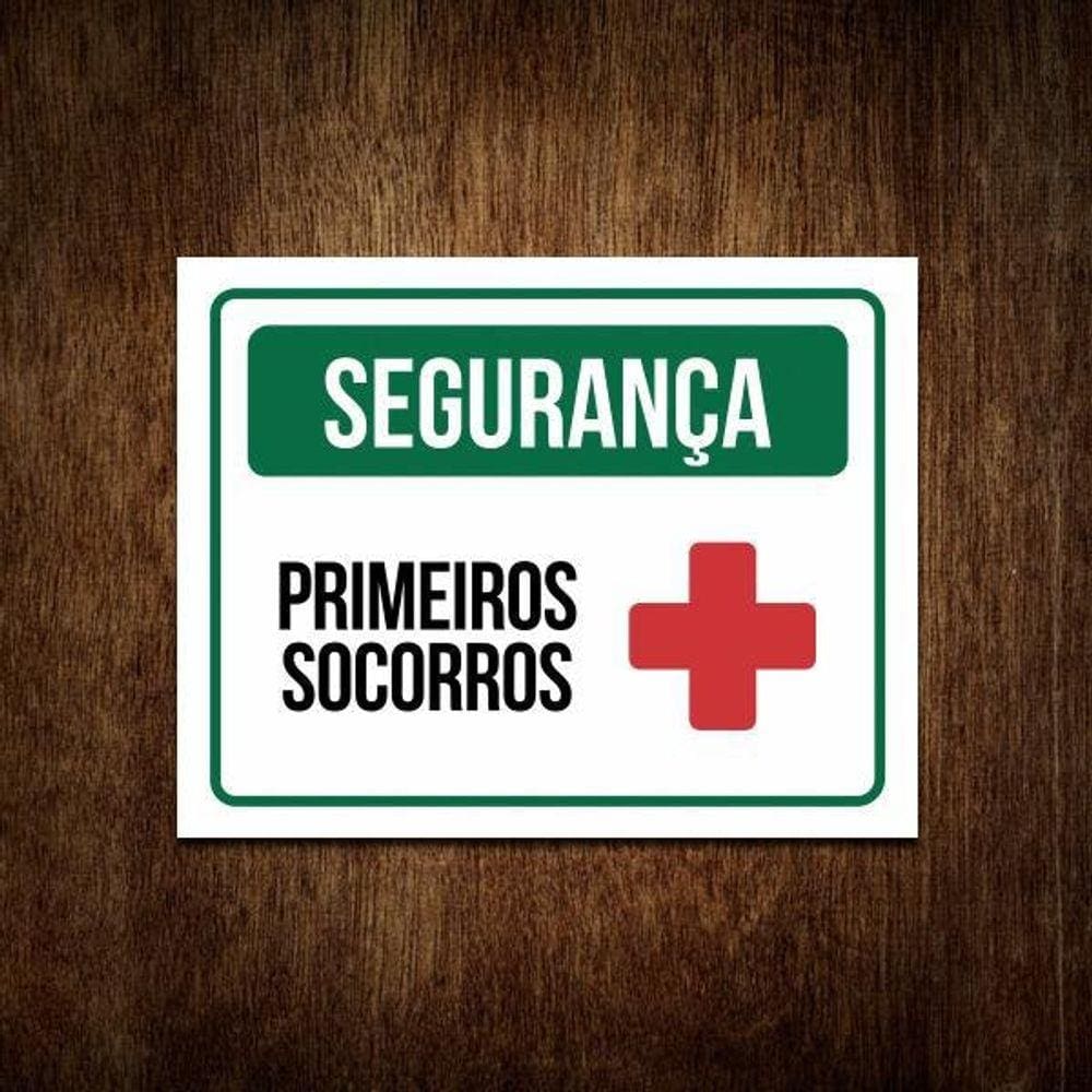 Placa Sinalização Segurança Primeiro Socorros 27X35