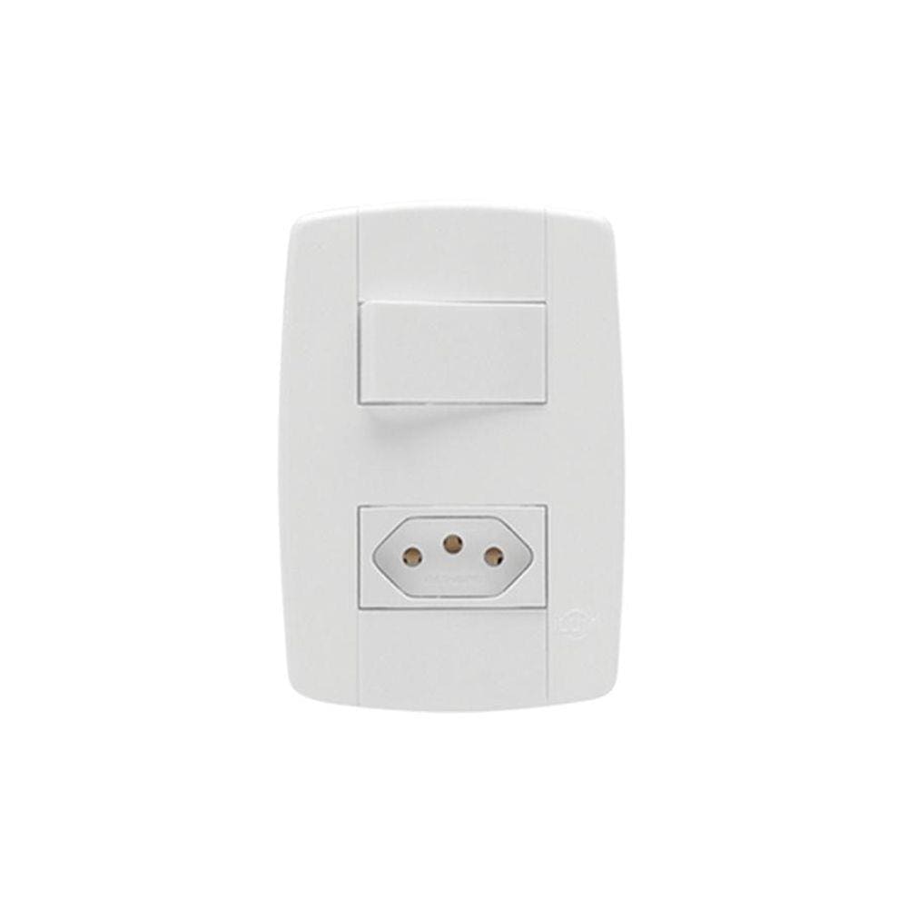 Conjunto Int Simples + Tomada 10A 250V Ilumi Lev Branco