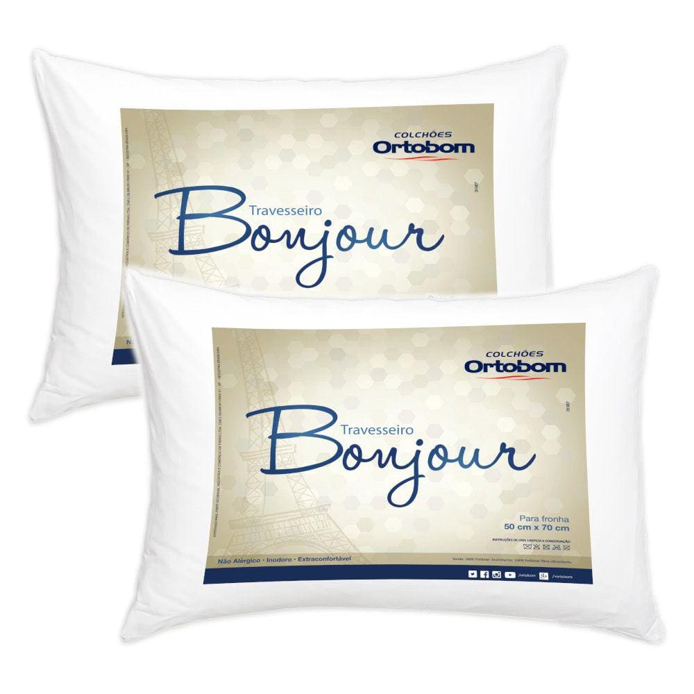 Kit 2 Travesseiros Bonjur Ortobom