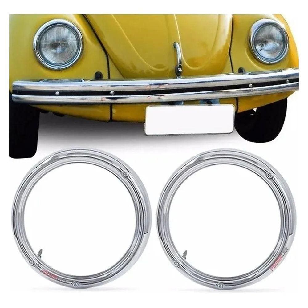 Aro Farol Vw Fusca/Kombi Cromado 3 Furos