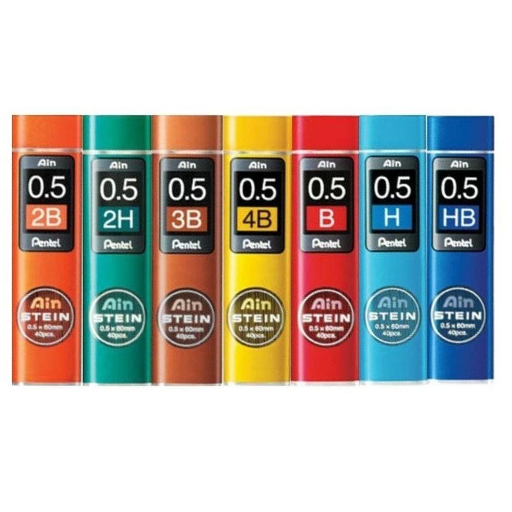Kit Grafite Pentel Ain stein 05 2B 2H 3B 4B B H HB