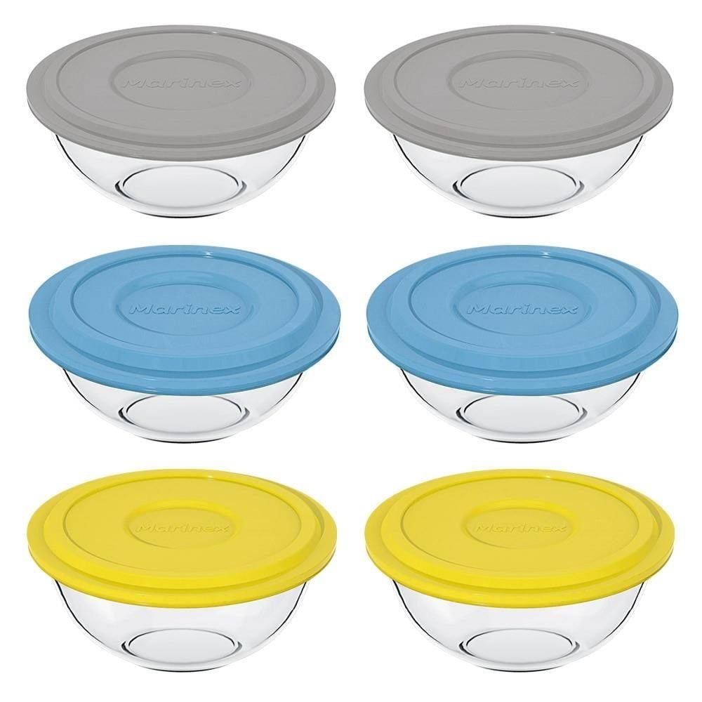 Conjunto de Pote de vidro Plus 3L com Tampa Plástica - 6 Peças - Marinex