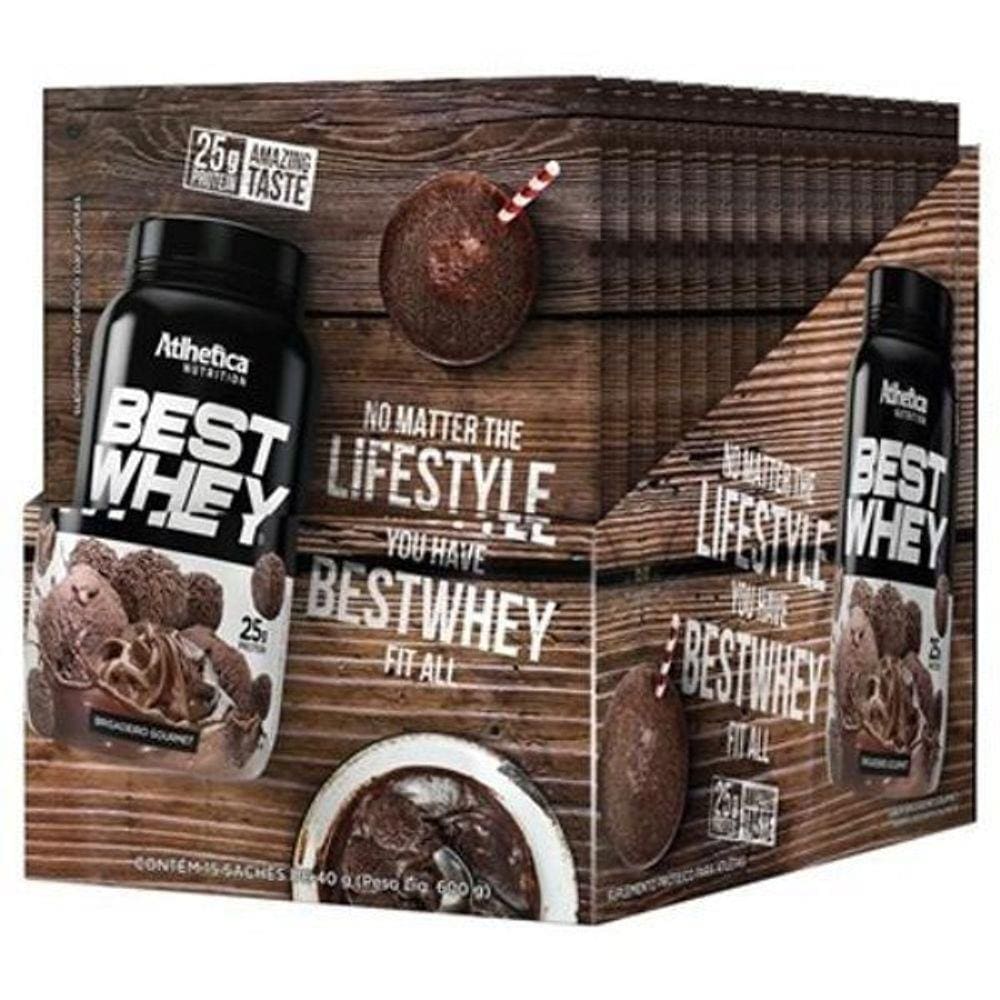 Best Whey Atlhetica Display Com 15 Sachês Brigadeiro Gourmet
