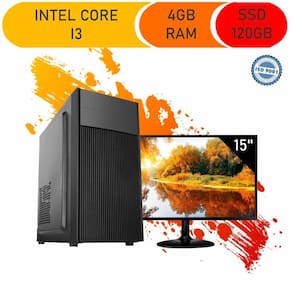 Computador Corporate I3 4gb 120gb Ssd Monitor 15