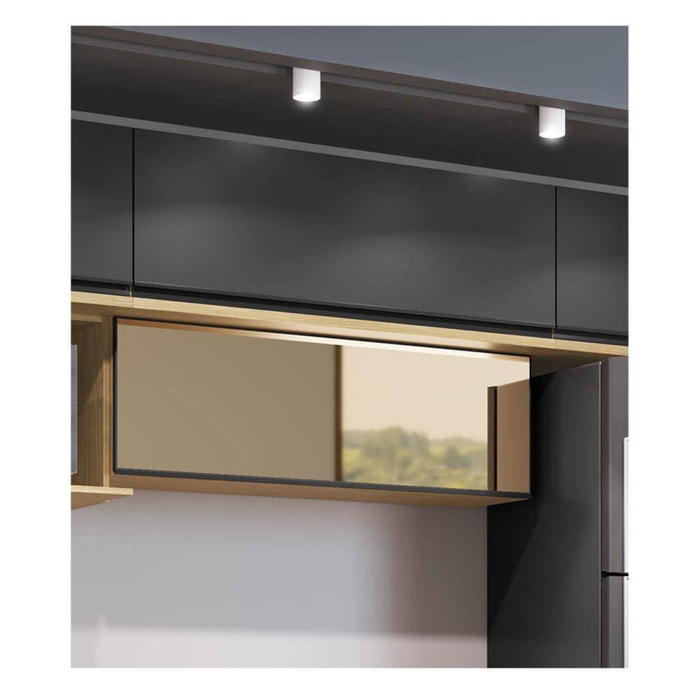 Armário Aéreo Cozinha MDF com Porta Vidro Reflecta Lilies