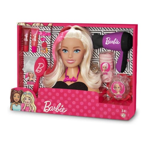 imagem-Boneca Barbie Busto Cabelo Com Mechas Para Pentear E Secador