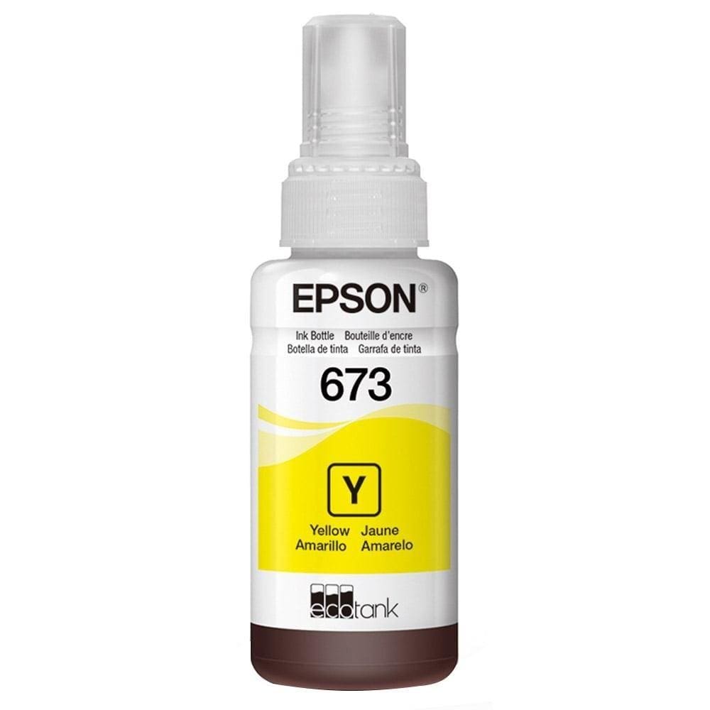 Garrafa de Tinta Epson EcoTank 673 T673420 Amarelo para L800, L805, L850, L1800