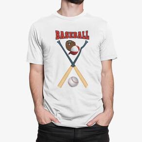 Camiseta ECF Masculina Beisebol Manga Curta Branca Poliester