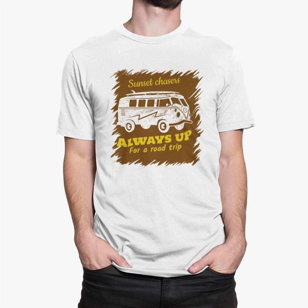 Camiseta ECF Masculina Sunset Chasers Manga Curta Branca Poliester