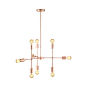Pendente de Aço Hash para 9 Lâmpadas E27 Cobre Fosco Avant