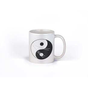 Caneca ECF Yin Yang e Agulhas de Acupuntura Branca Porcelana 325ml