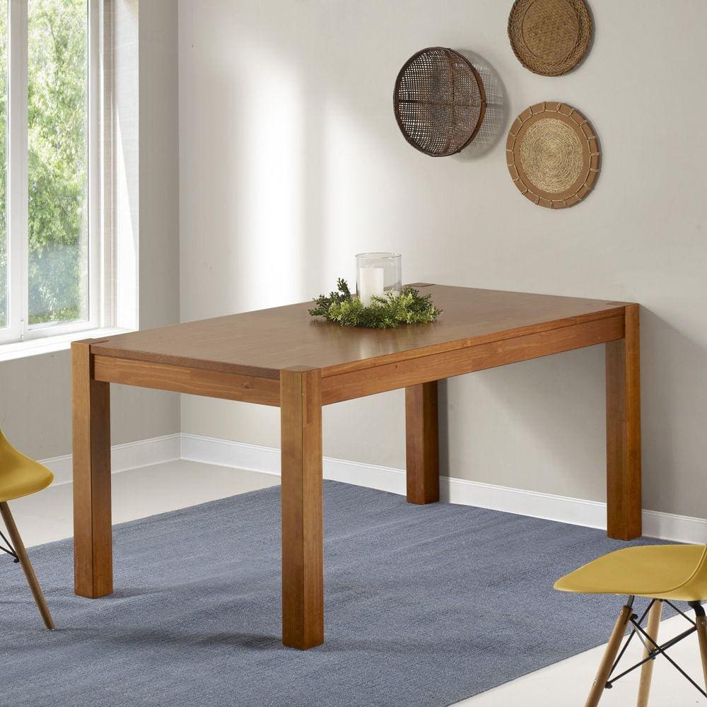 Mesa de Jantar 6 lugares Madeira Maciça Primavera Cabecasa MadeiraMadeira Marrom