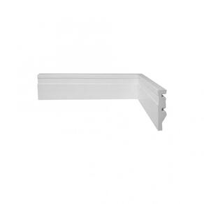 Rodapé de Poliestireno com Friso Scandian 15mmx70mm Metro Linear - caixa com 2,4 m - Branco